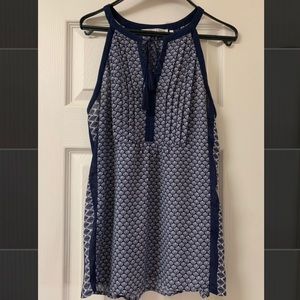 Violet+Claire -Flowy 1/2” Strap Tank, Blue Print M